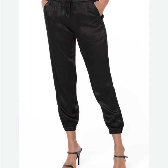 Liverpool Black Satin Jogger Pants NWOT - Picture 2 of 8